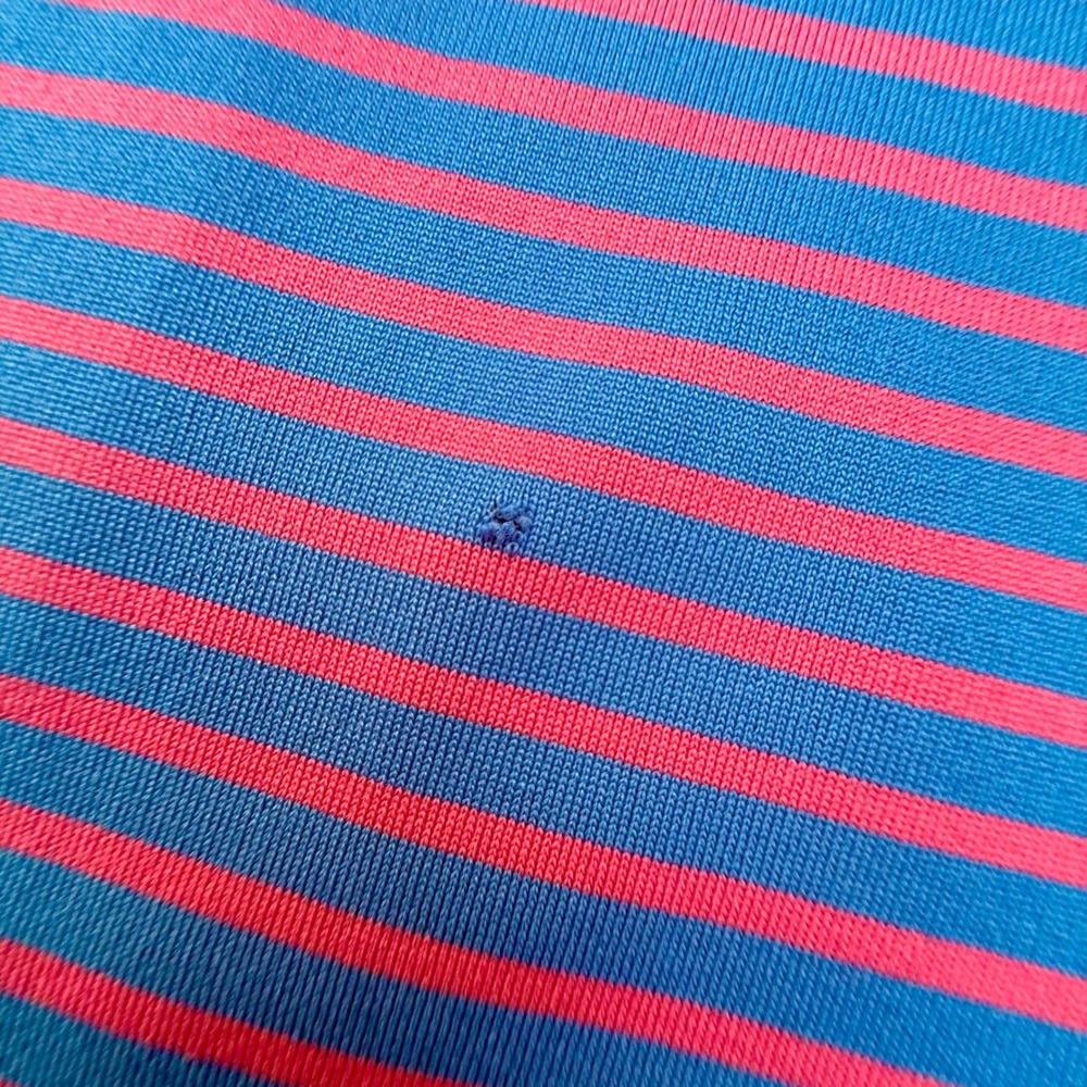 Vineyard Vines Performance Polo Shirt Mens Large Blue Pink Striped Short Sleeve - Picture 8 of 8